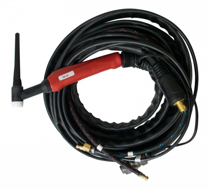 Горелка TIG 18 320A (100%), Trak-50MMQ+б/р, газ-М10х1, вода-б/р, с упр. разъёмами 2-3-5-7pin, 8m